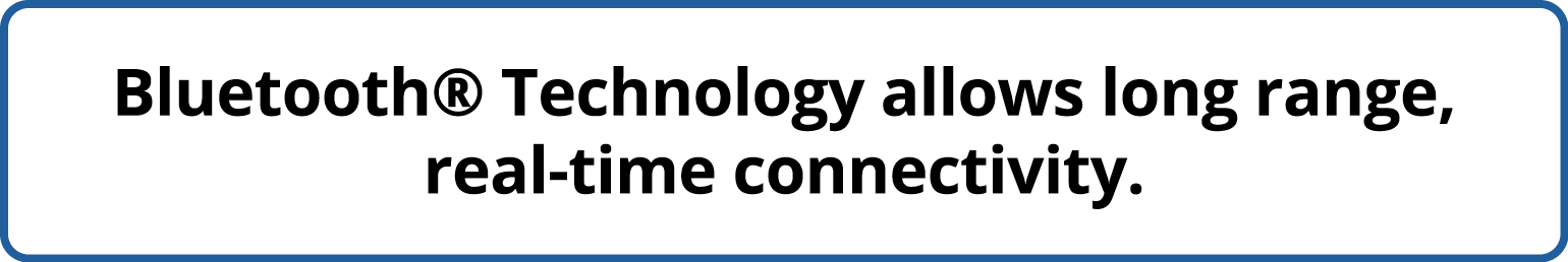 Bluetooth  Technology allows long range, real-time connectivity 