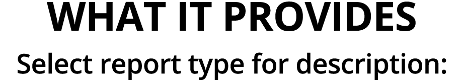 What it Provides Select report type for description: